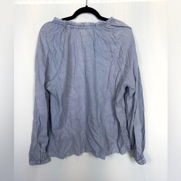 Anthropologie Cloth & Stone Long-Sleeve Raglan Blouse Sky Blue Size XL NWT - Picture 9 of 10